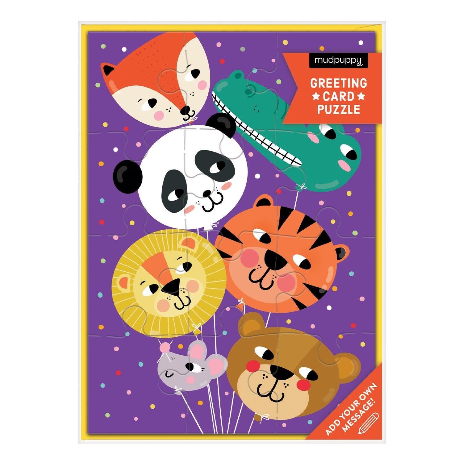 Greeting Card Puzzle : Animal Balloons