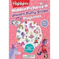 Highlights Hidden Picture Unicorn Puffy Sticker Playscene