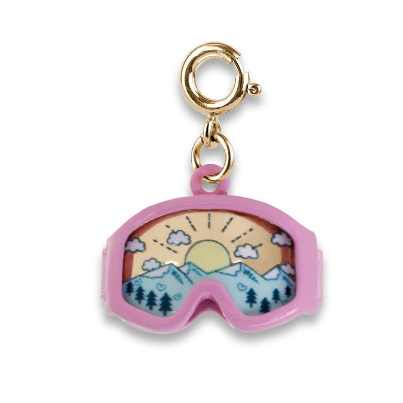 Charm It! Gold Ski Goggles Charm