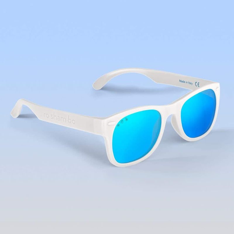 Sunglasses - Ice Ice Baby White - Mirrored Blue, Baby (0-2)
