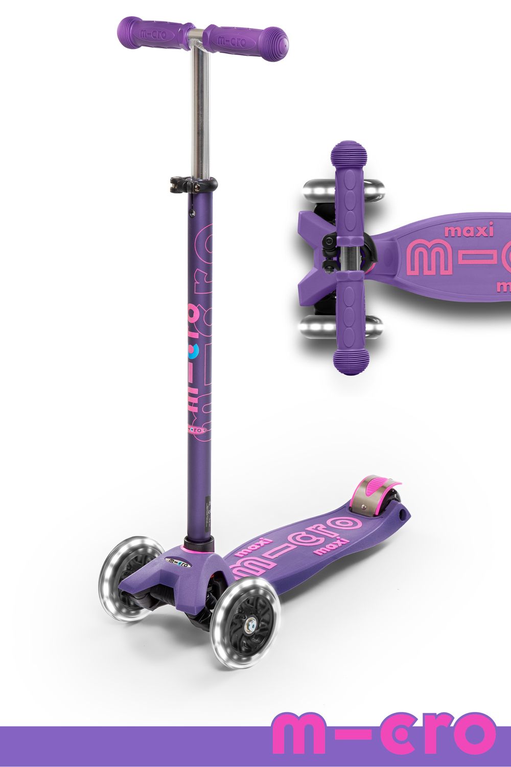 MIcro Kickboard Maxi Deluxe LED Purple