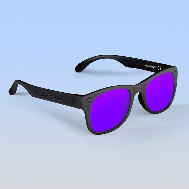 Sunglasses - Bueller Black - Mirrored Purple, Baby (0-2)