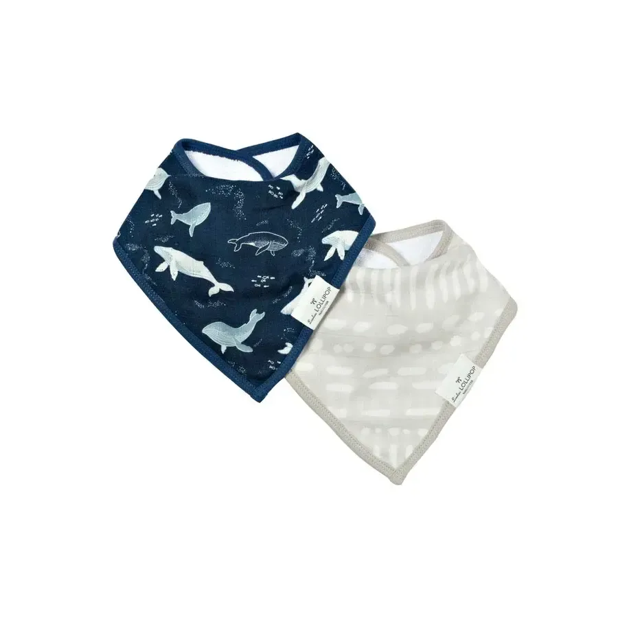 Loulou Lollipop Bibs - Blue Whales