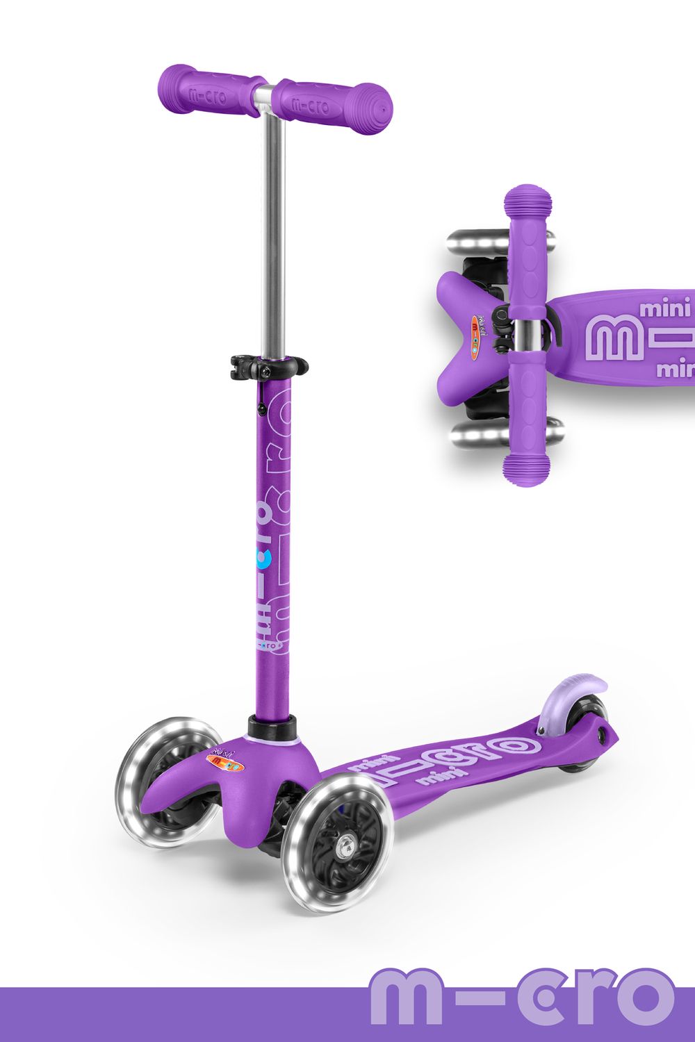 Micro Kickboard Mini Deluxe LED Purple