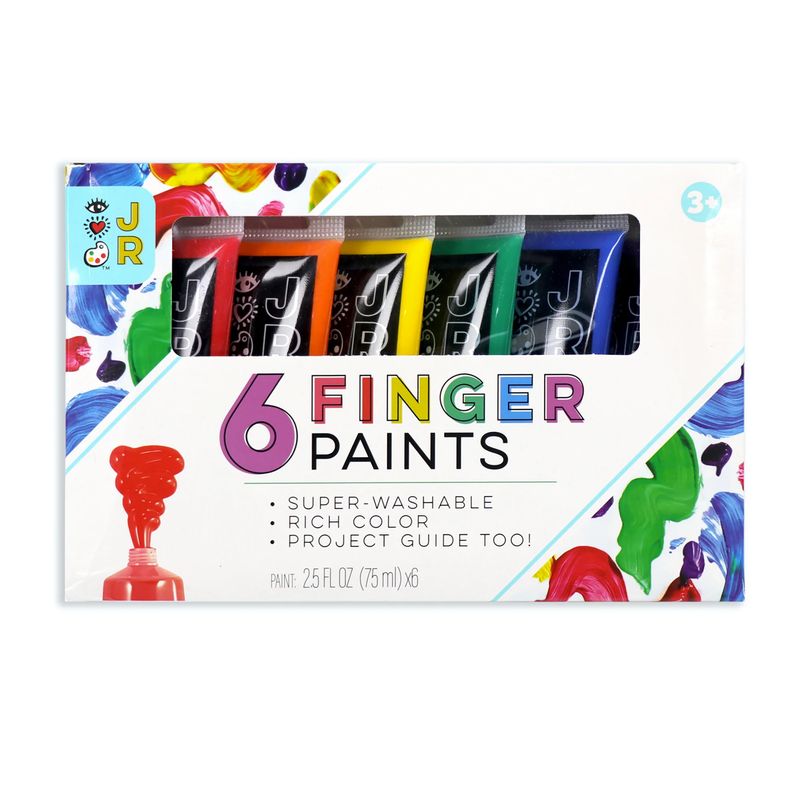 Bright Stripes - Jr 6 Washable Finger Paints