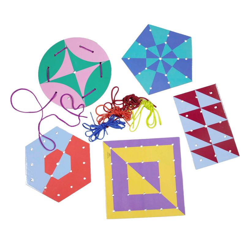 Eeboo Shapes & Patterns Lacing Cards