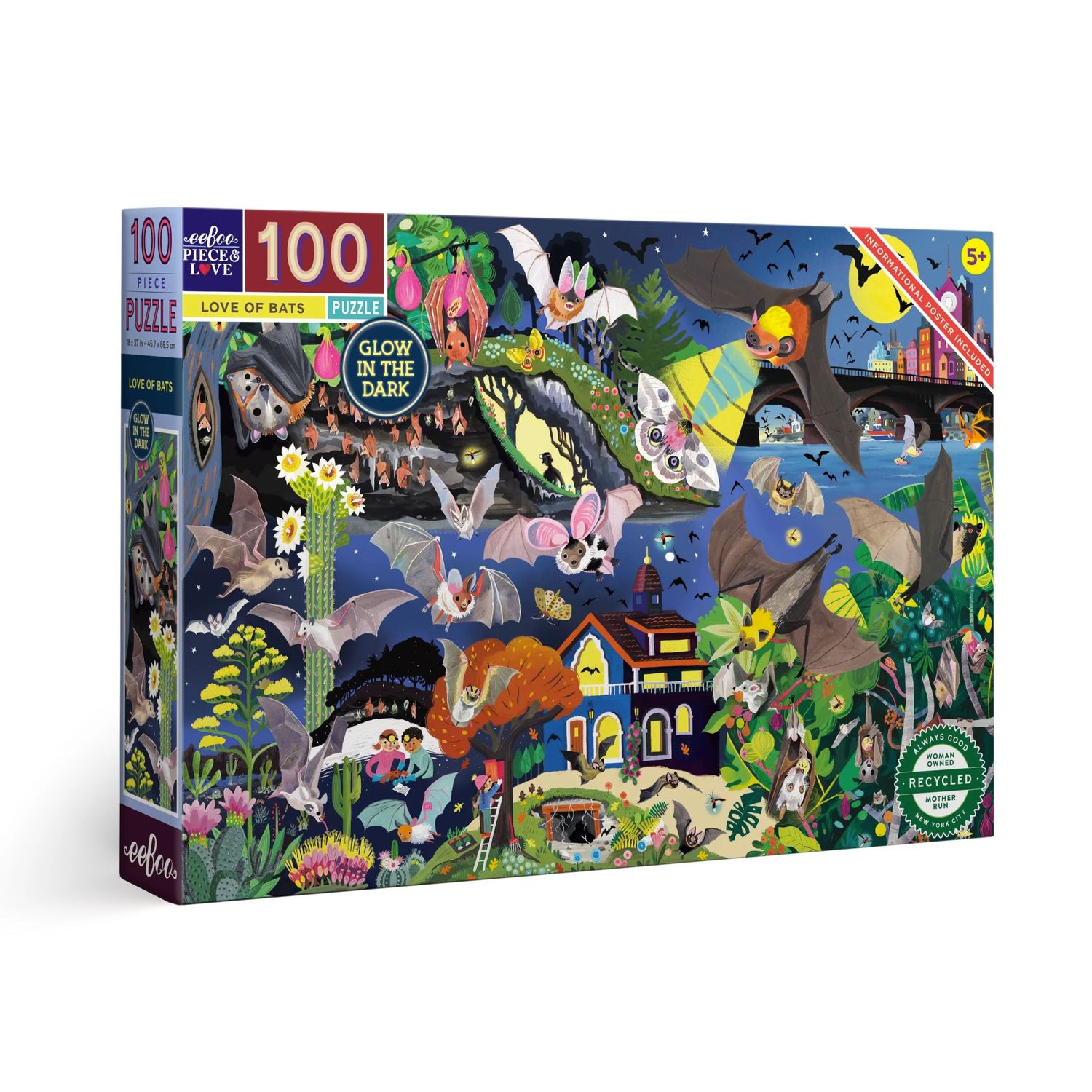 Eeboo 100pc Puzzle Love of Bats