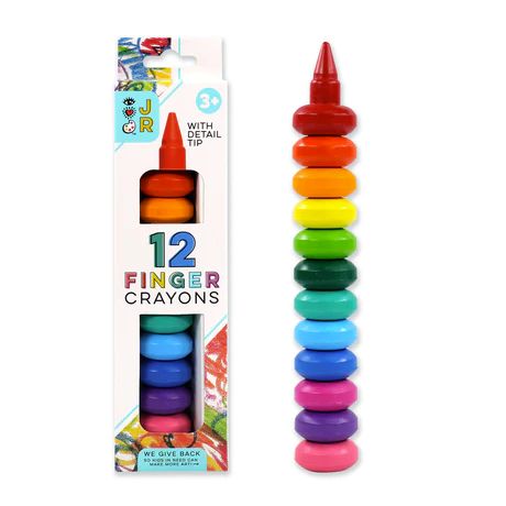 Bright Stripes - Jr 12 Finger Crayons