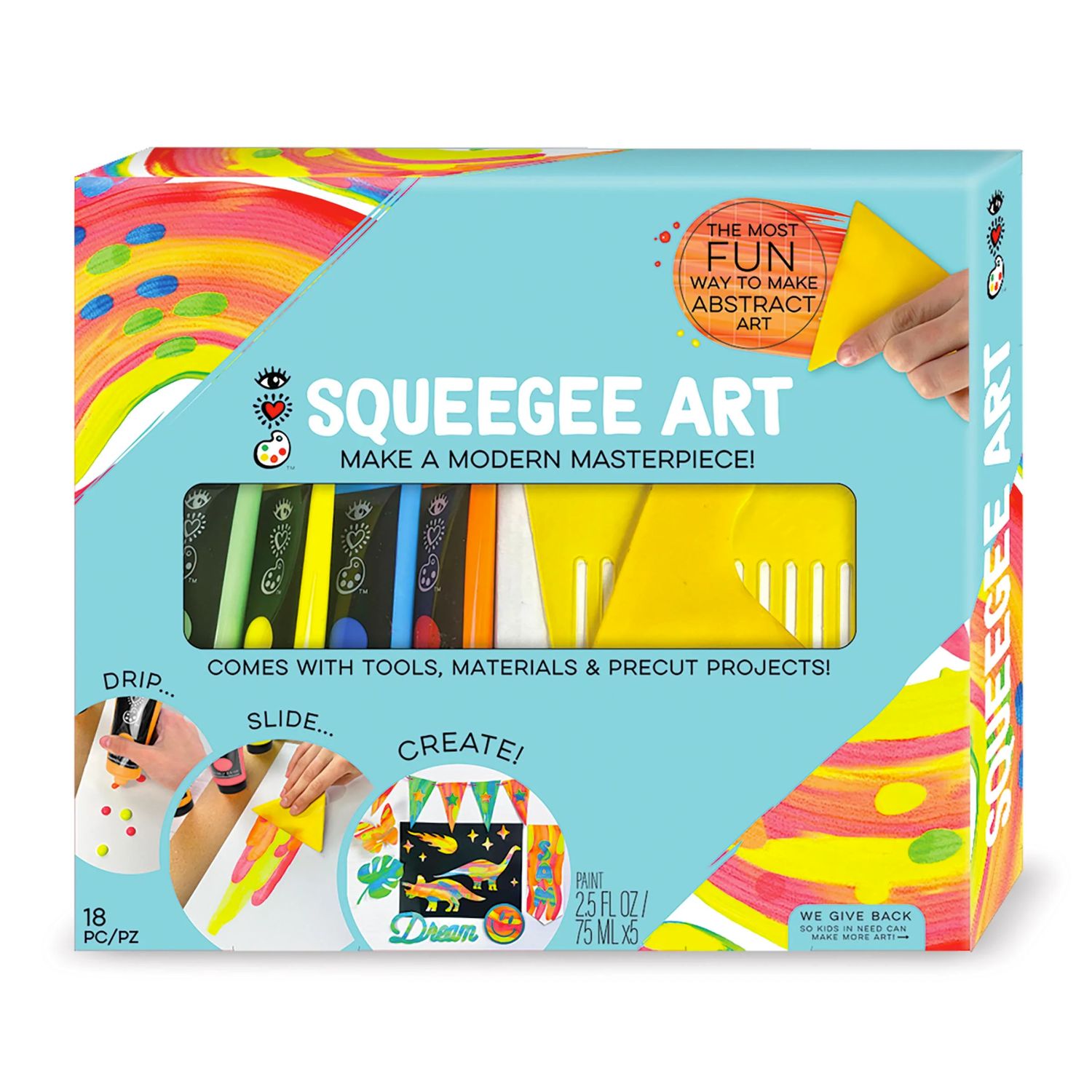 Bright Stripes Squeegee Art