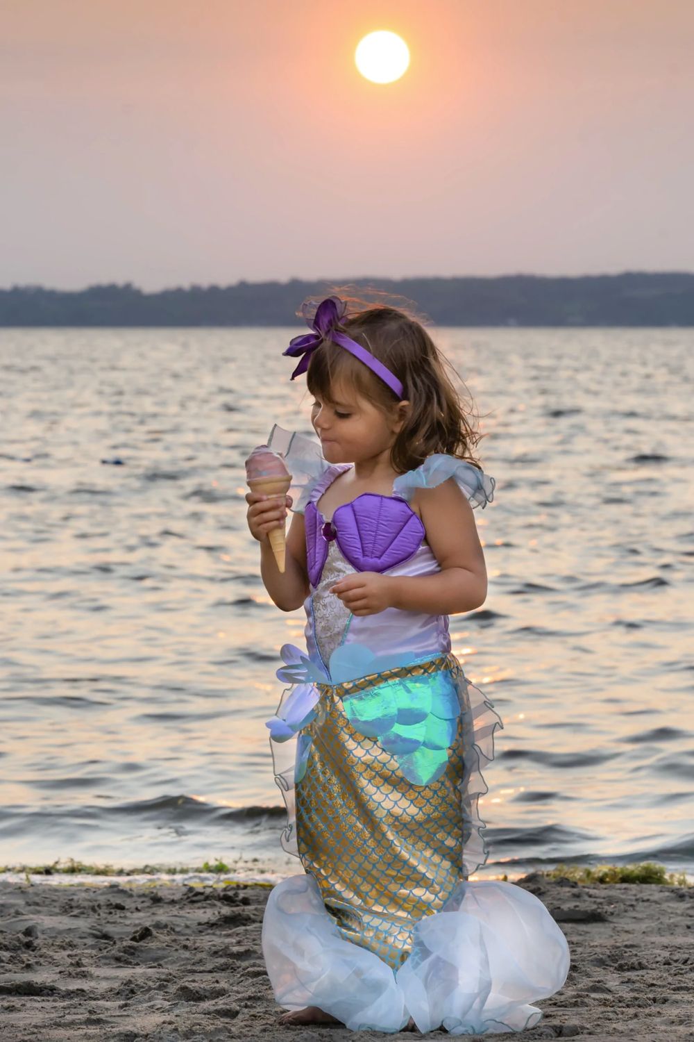 Mermaid Dress & Headband, Lilac, Size 3-4