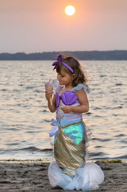 Mermaid Dress & Headband, Lilac, Size 3-4