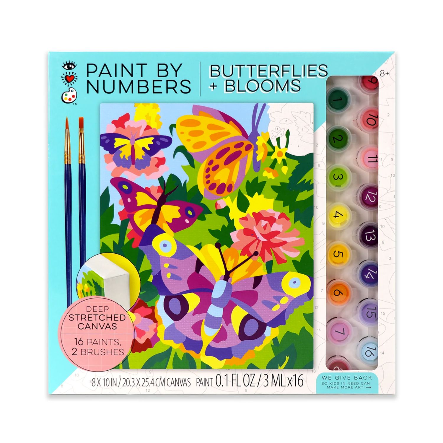 Bright Stripes - Paint by Number Butterflies &amp; Blooms
