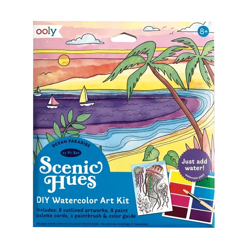 OOly - Scenic Hues DIY Watercolor Art Kit, Ocean Paradise