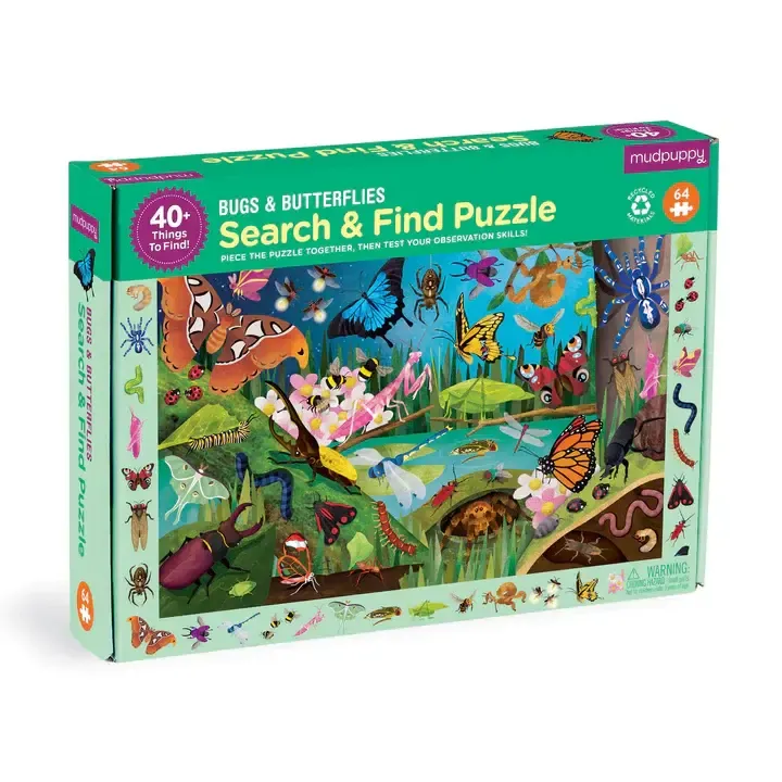 64pc Search &amp; Find Puzzle - Bugs &amp; Butterflies
