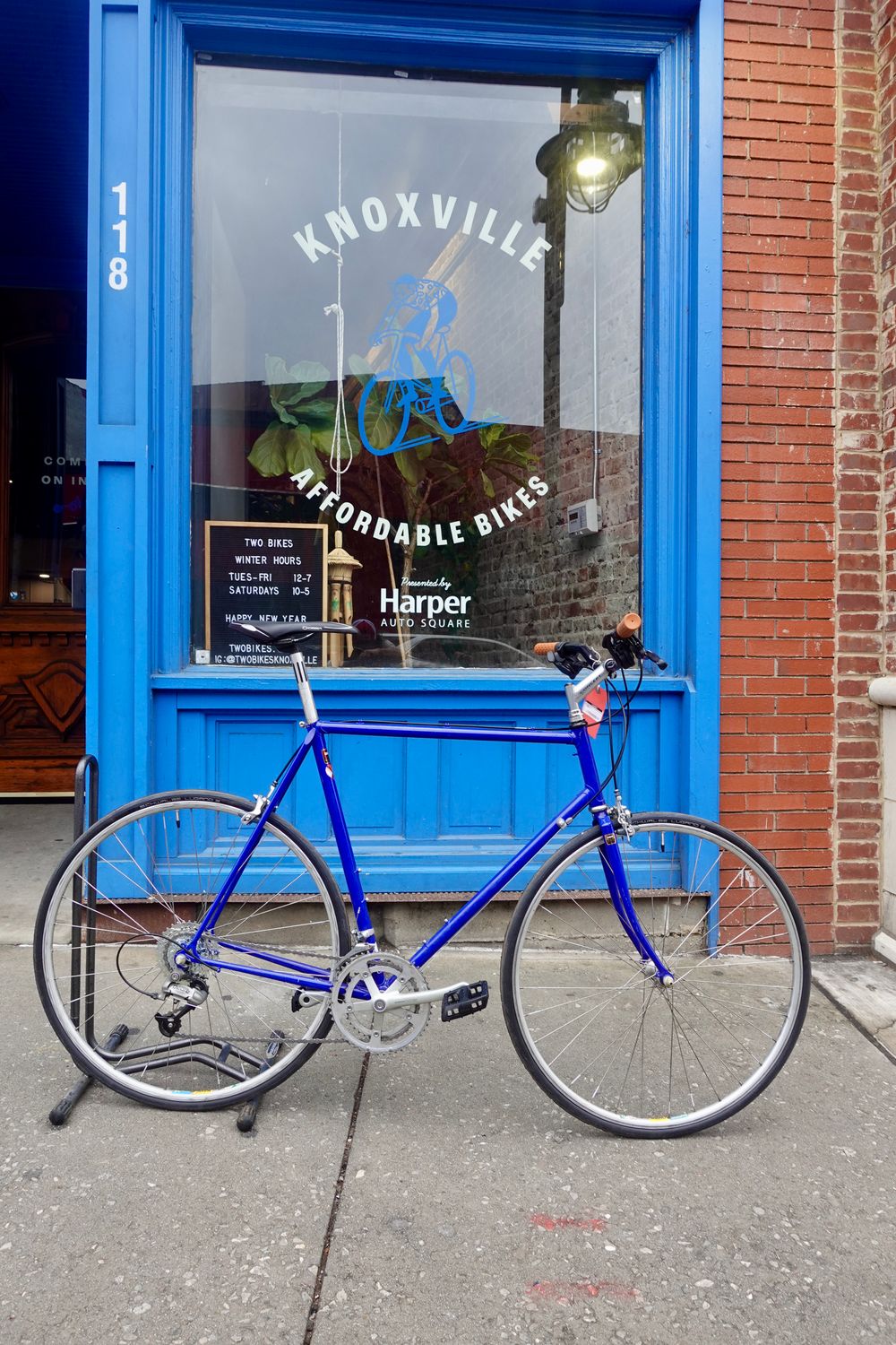 Blue Flatbar Road Bike