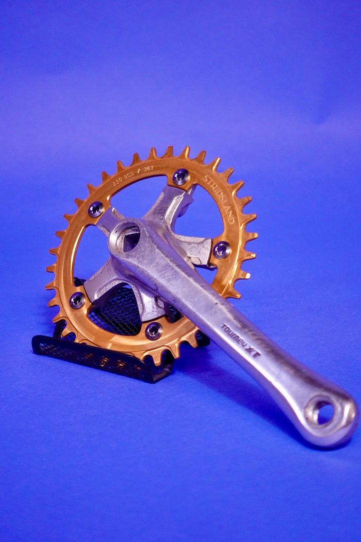Stridsland 1x Chainring 110bcd 36t Gold &amp; Crankset