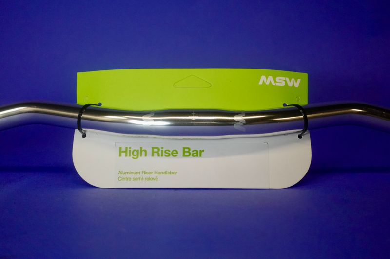 MSW High-Rise Bar 40mm Rise w/ 15d Sweep 660mm Wide, Silver