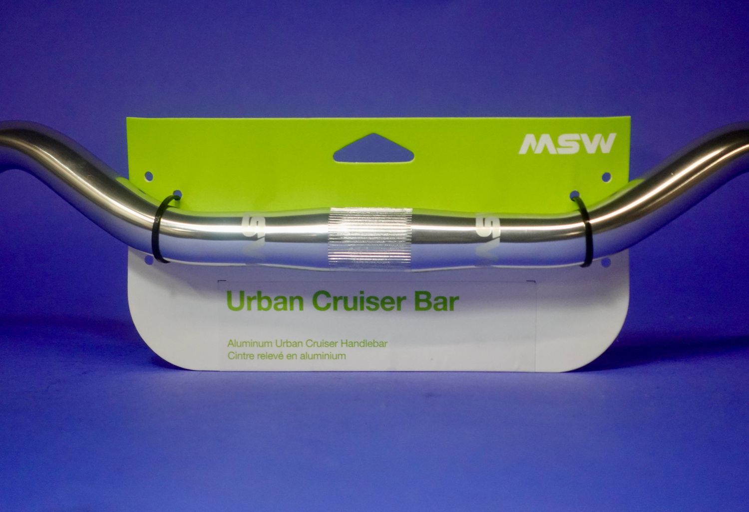 MSW 25.4 Urban Cruiser Bar, 620mm Wide, 55mm Rise, 40 degreeSweep, Silver