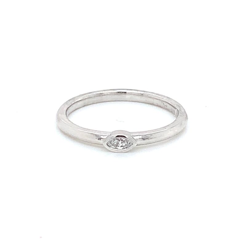 Delicate Marquise Diamond Stackable Ring - 10ktw