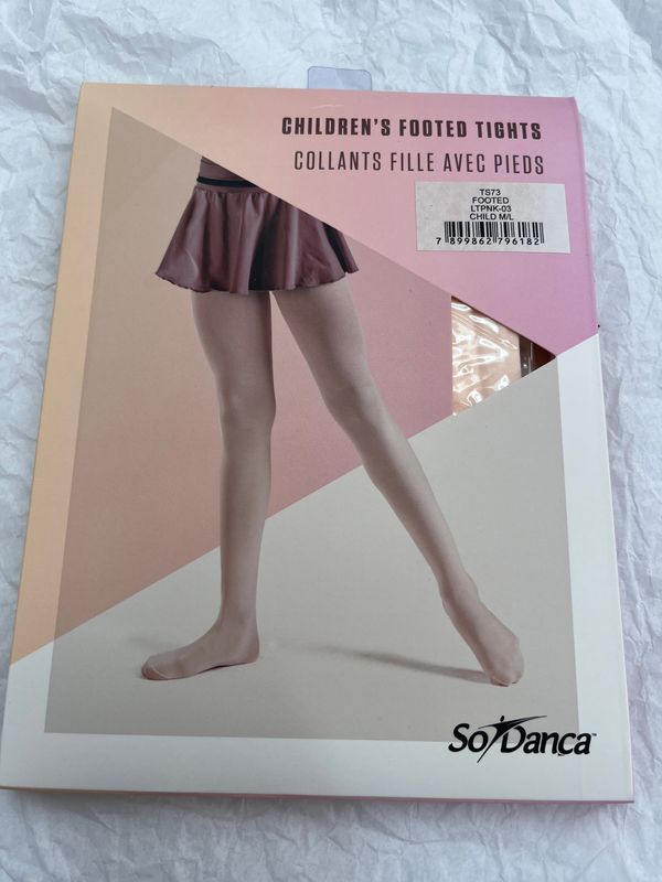 TS73 FOOTED TIGHTS SO DANCA, Color: BALLET PINK, Size: T/S