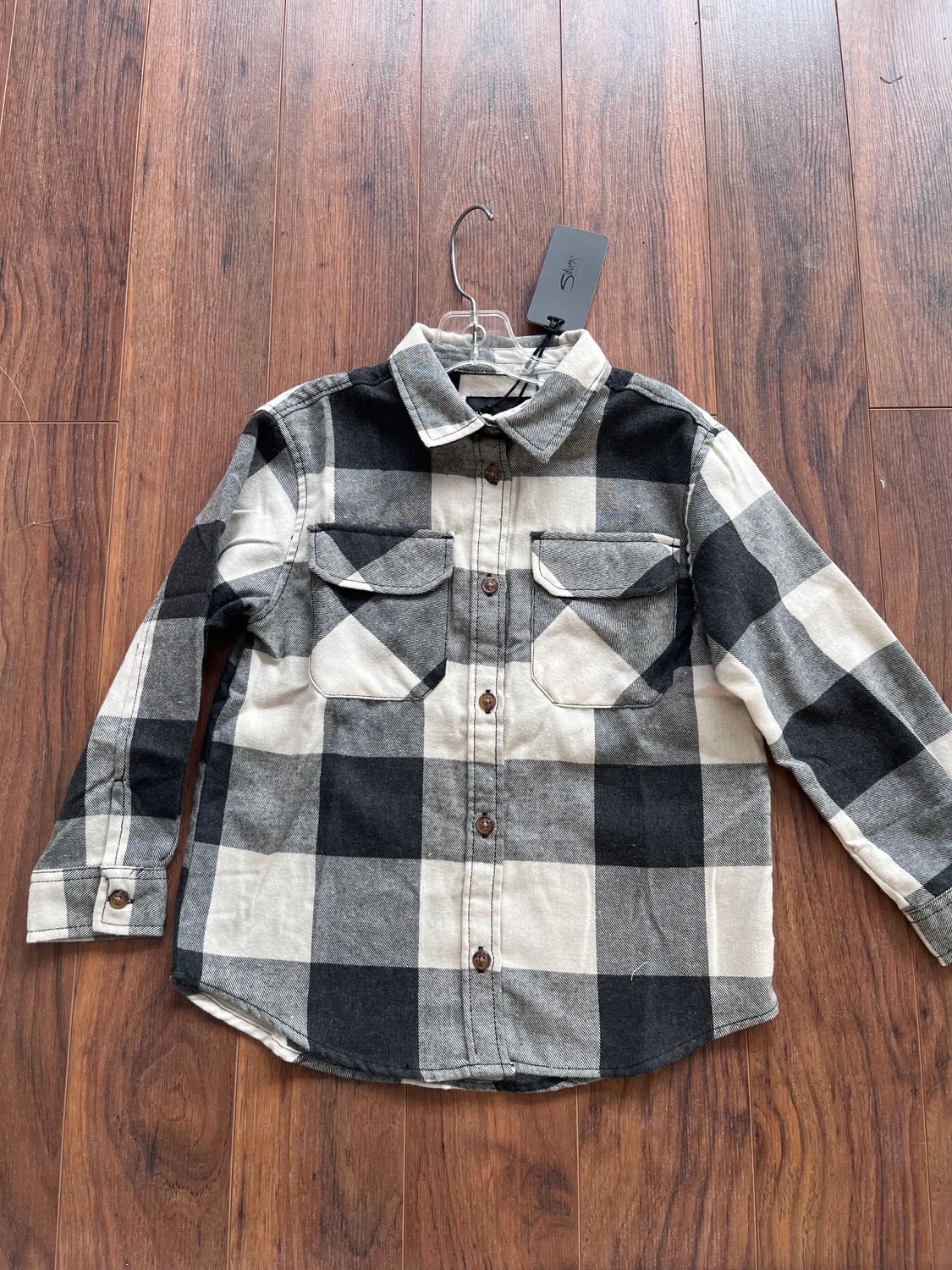 PLAID OVER SHIRT, Color: CHARCOAL, Size: 4