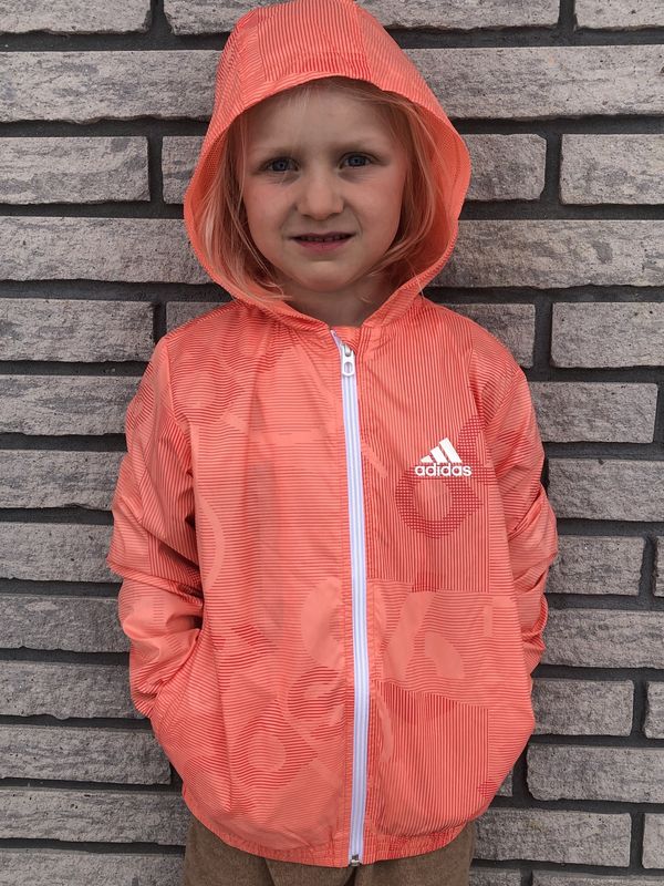 KIDS WINDBREAKER CORAL/WHITE 
