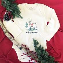 Finn + Emma S/S Graphic Tee, Color: Deer Christmas, Size: 0 - 3 mo