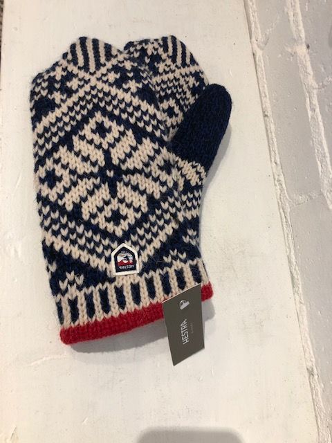 HESTRA: Nordic Wool Mitten |, Color: Navy/White, Size: (6)