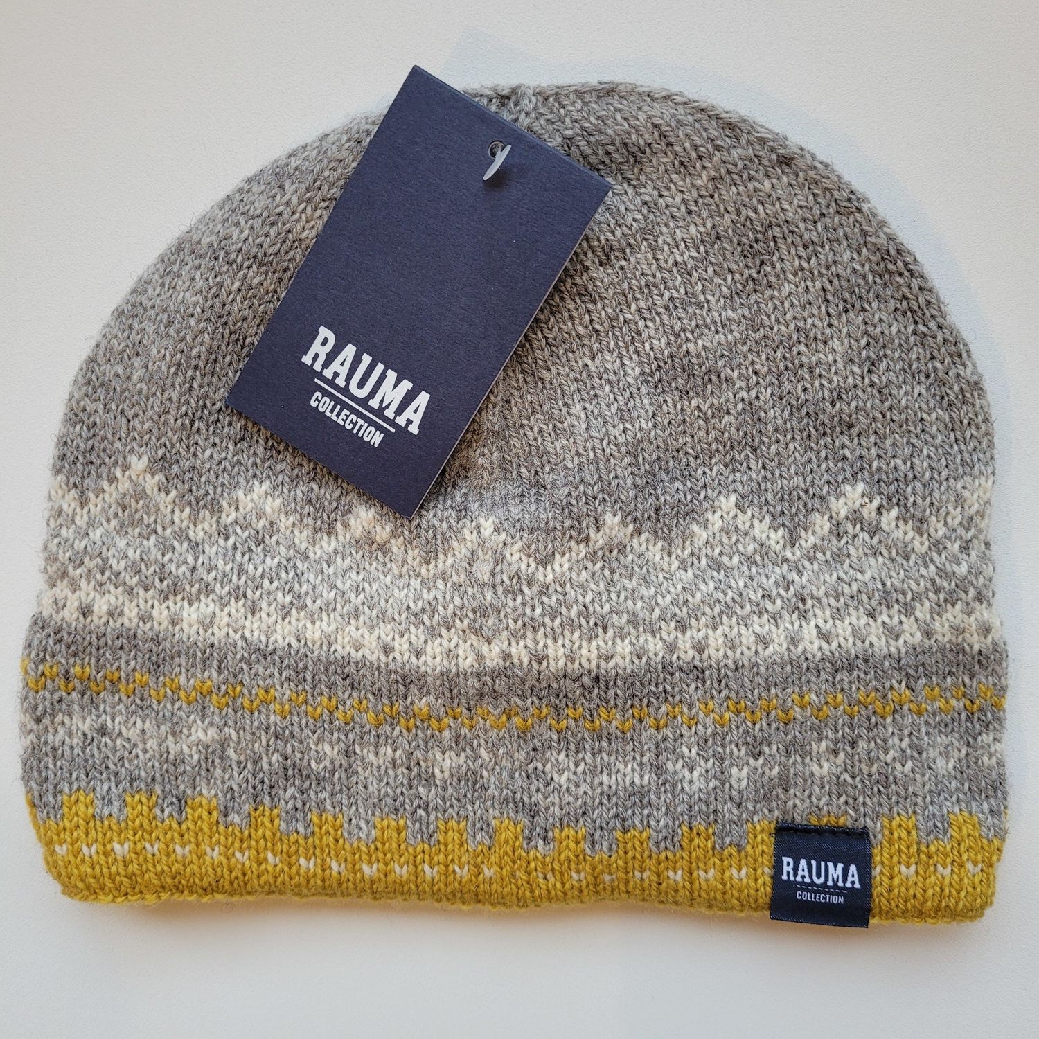 Marius: Rauma Collection Nordic Knit Cap |, Color: Grey/Yellow