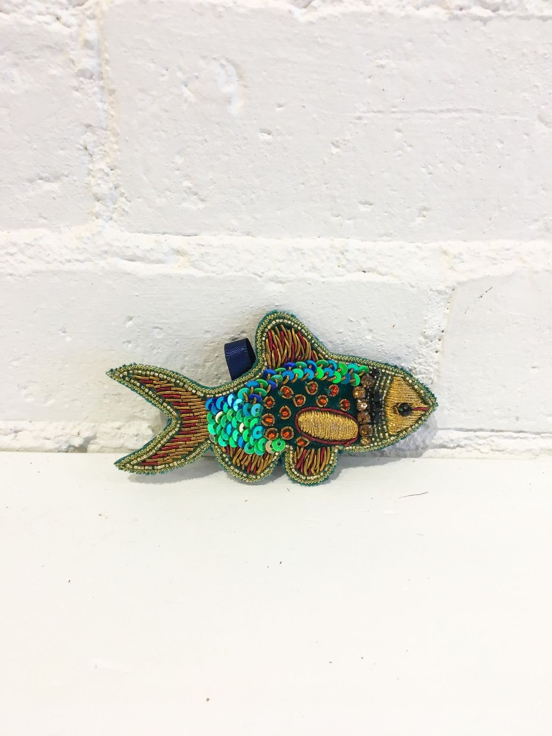 Bella Jones: Embroidered Fish Brooch