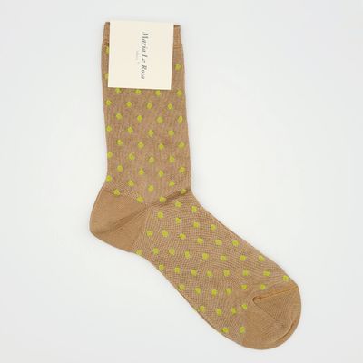 Maria La Rosa: Polka-Dot Pois - Silk Blend Socks |