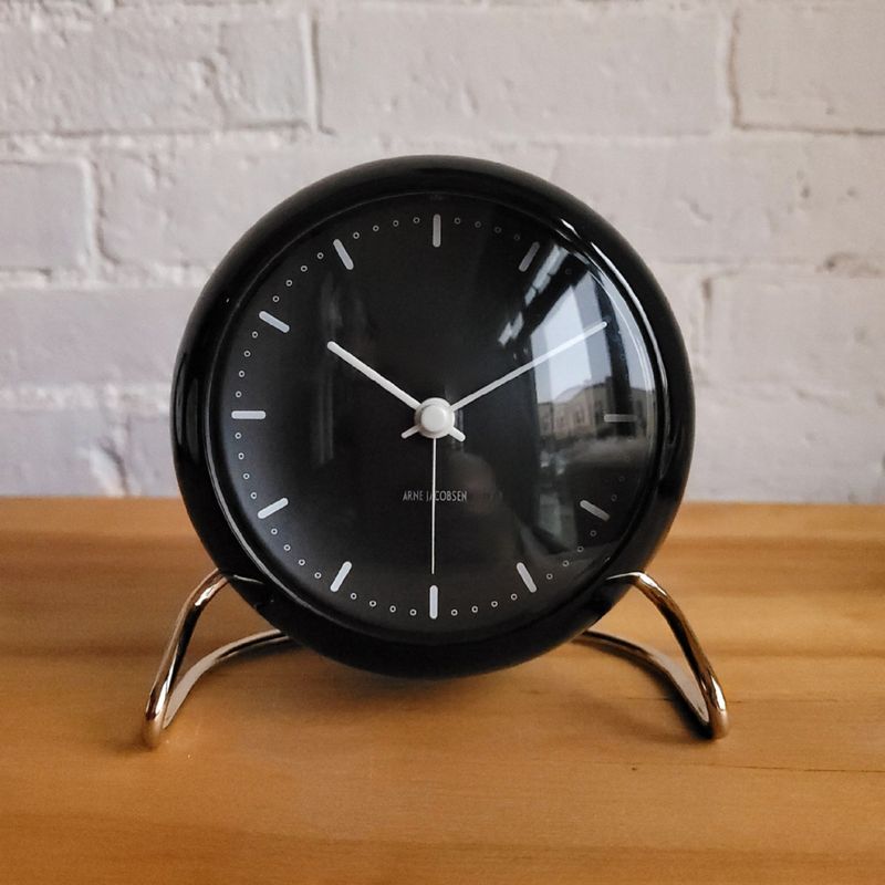Arne Jacobsen: City Hall Table Alarm Clock - Black