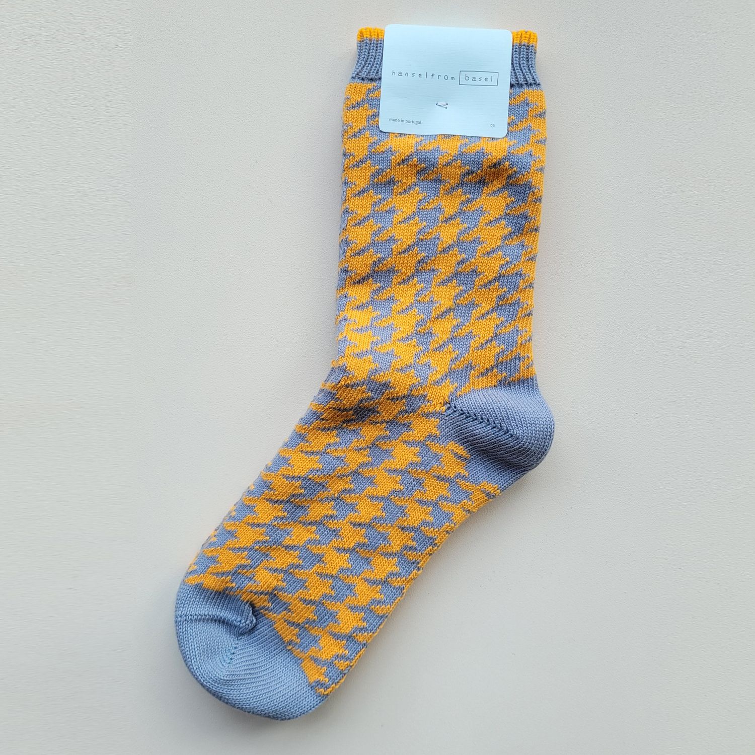 Hansel from Basel: Houndstooth Cotton Crew Sock | Sherbet | O/S