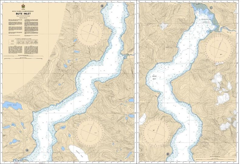Nautical Charts - 3542 - Bute Inlet