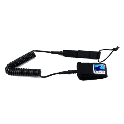 Blu Wave - 10&#39; Coiled SUP Leash - Black