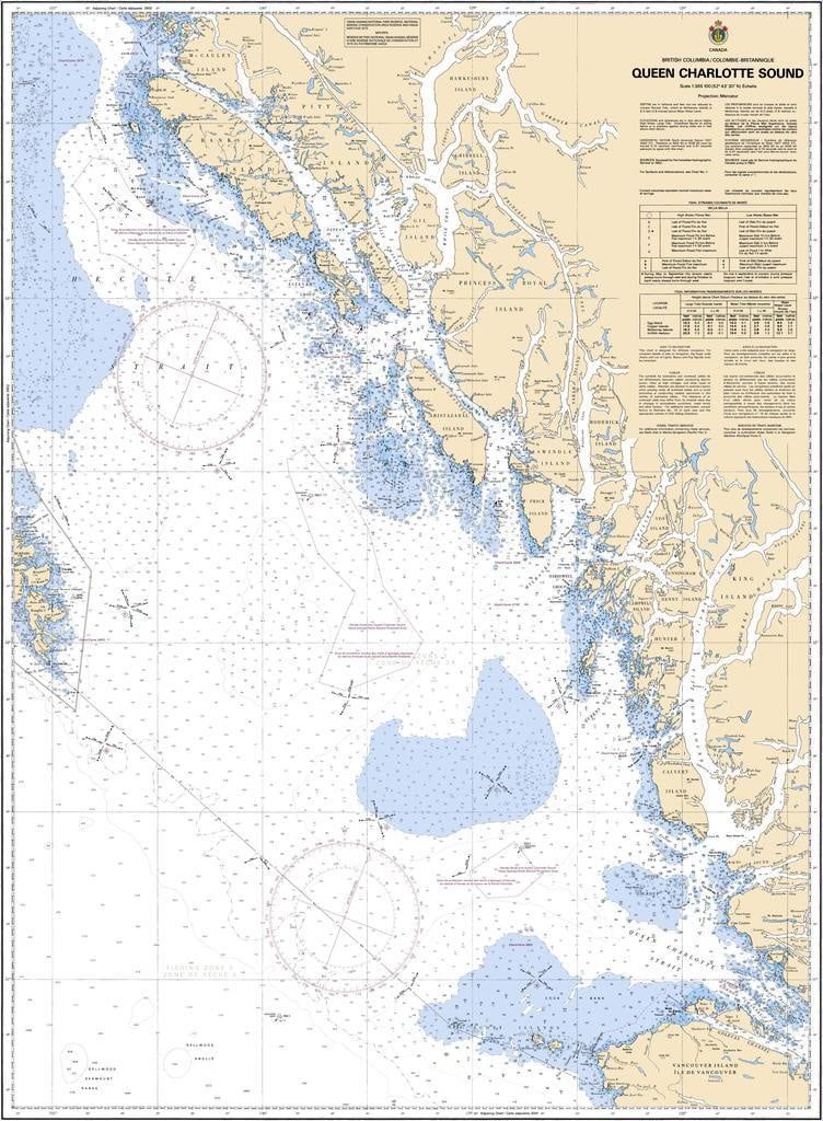 Nautical Charts - 3744 - Queen Charlotte Sound