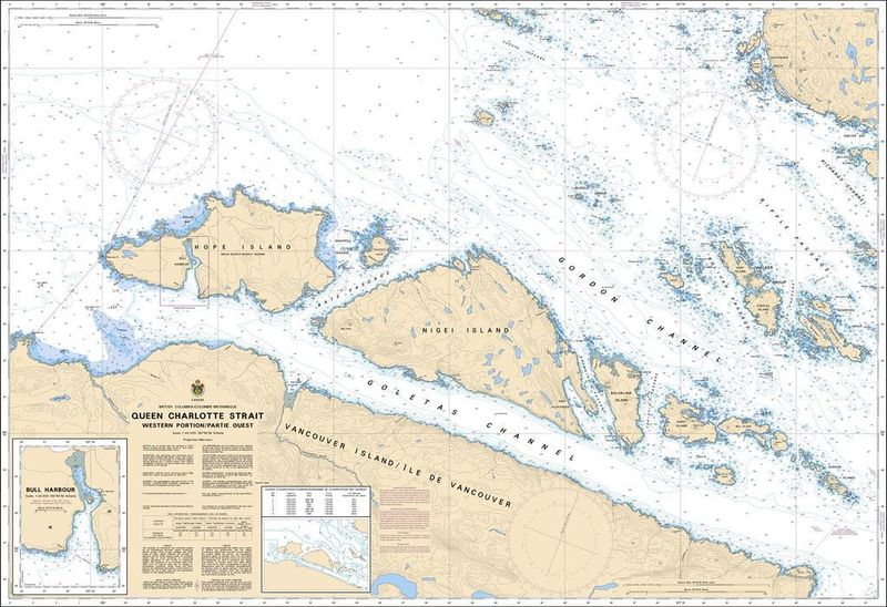 Nautical Charts - 3549 - Queen Charlotte Strait, Western Portion