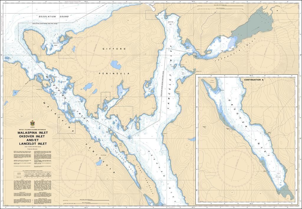 Nautical Charts - 3559- Malaspina Inlet