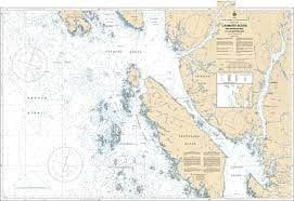 Nautical Charts - 3975 - Caamano Sound &amp; Approches