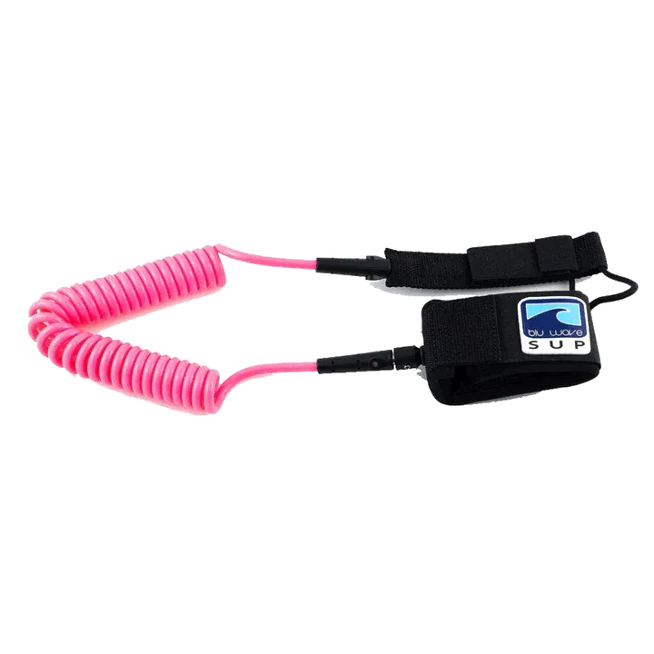 Blu Wave - 10&#39; Coiled SUP Leash - Pink