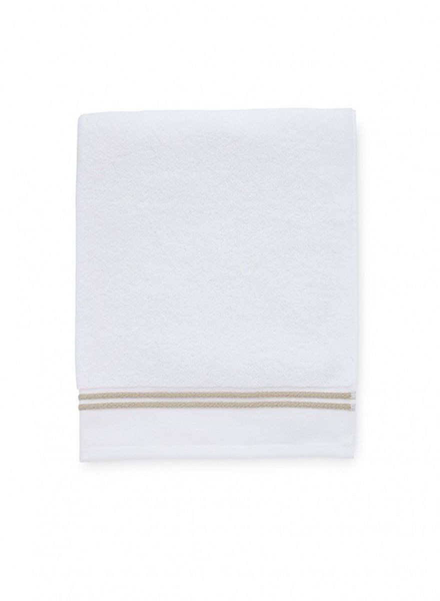 Sferra Aura Bath Collection, Color: White/Almond, Size: Wash Cloth (12&quot; x 12&quot;)