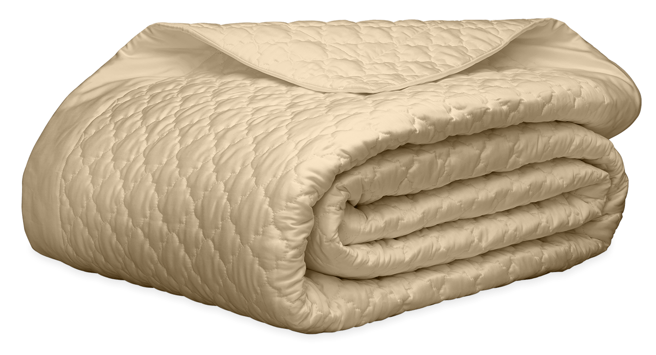 Matouk Ava Collection, Color: Champagne, Size: Full/Queen Quilt (96&quot; x 99&quot;)