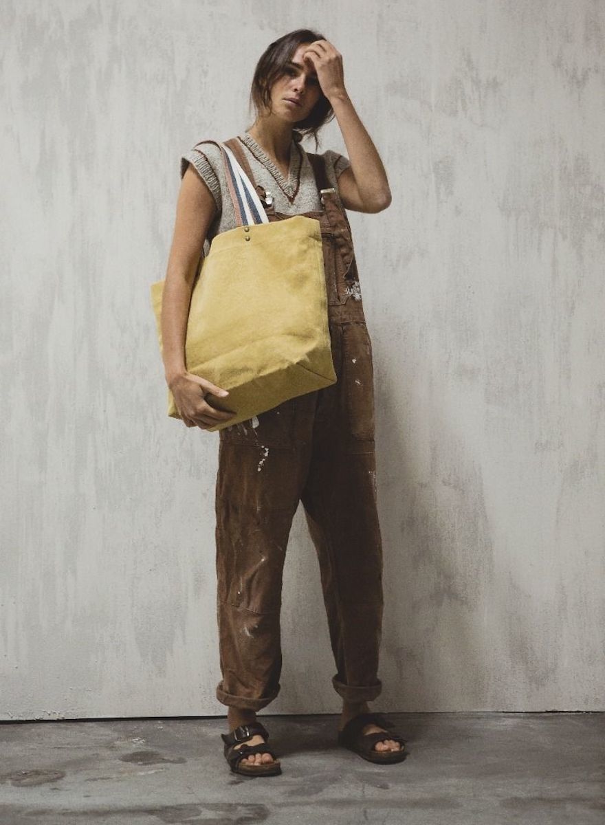 Libeco Ellis Shouldersac Bag (Mustard/Tan &amp; Blue Straps)