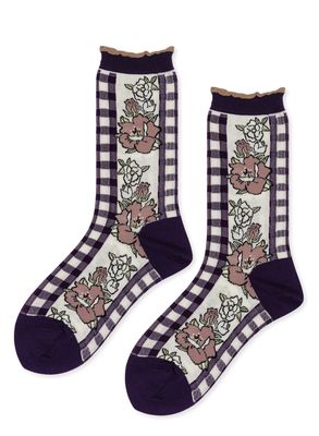 Hansel From Basel Cottage Crew Purple Socks (Cotton/Nylon)