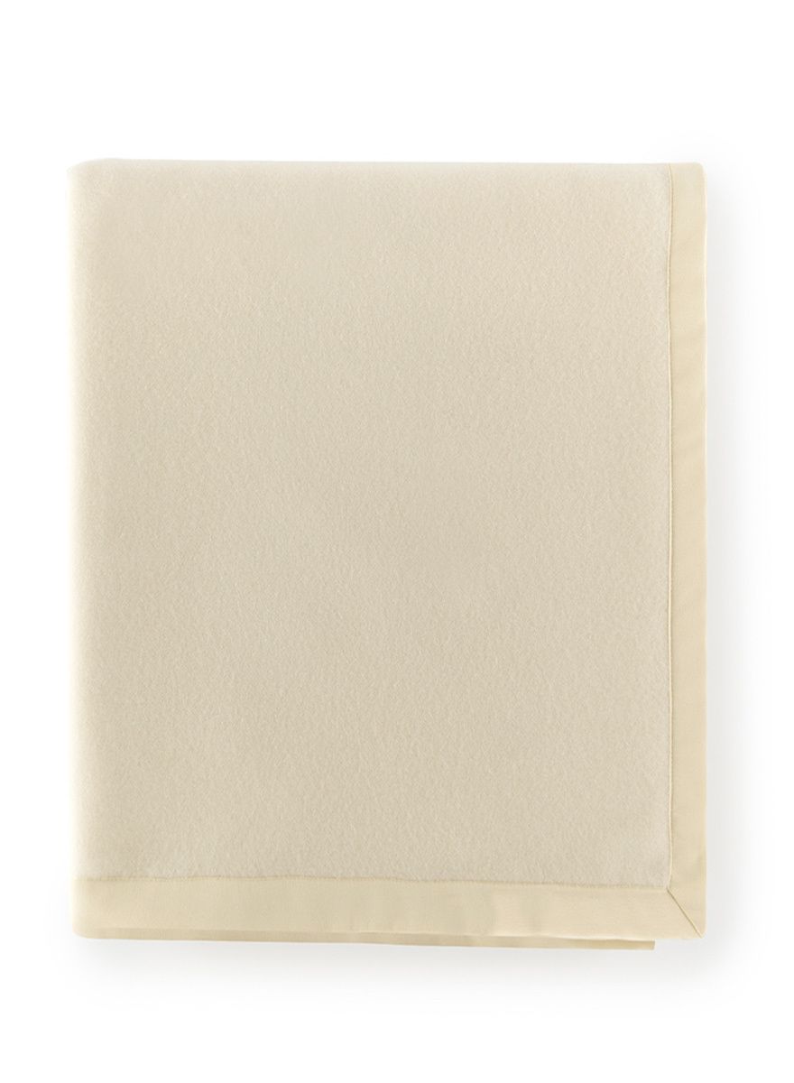 Sferra Olindo Ultra-Fine Merino Lambswool, Color: Ivory, Size: Twin Blanket (75&quot; x 94&quot;)