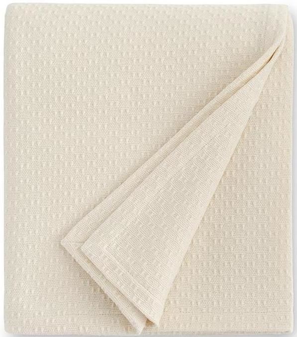 Sferra Corino Cotton, Color: Ivory, Size: Twin Blanket (80&quot; x 100&quot;)