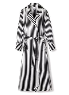 Petite Plume Women&#39;s Silk Bengal Stripe Long Robe