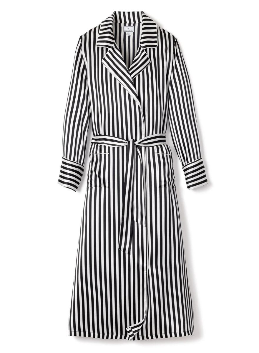 Petite Plume Women&#39;s Silk Bengal Stripe Long Robe, Size: X-Small