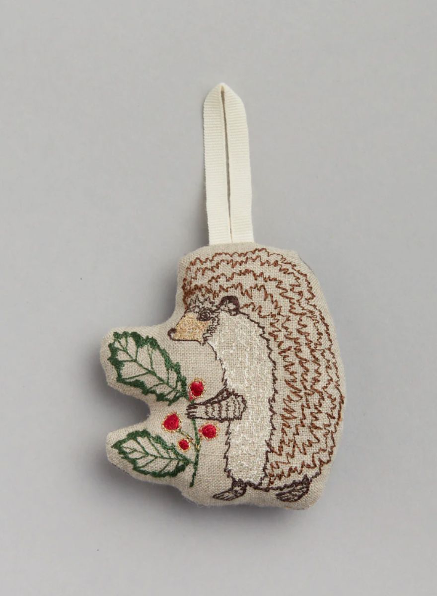 Coral &amp; Tusk Holly Hedgehog Ornament