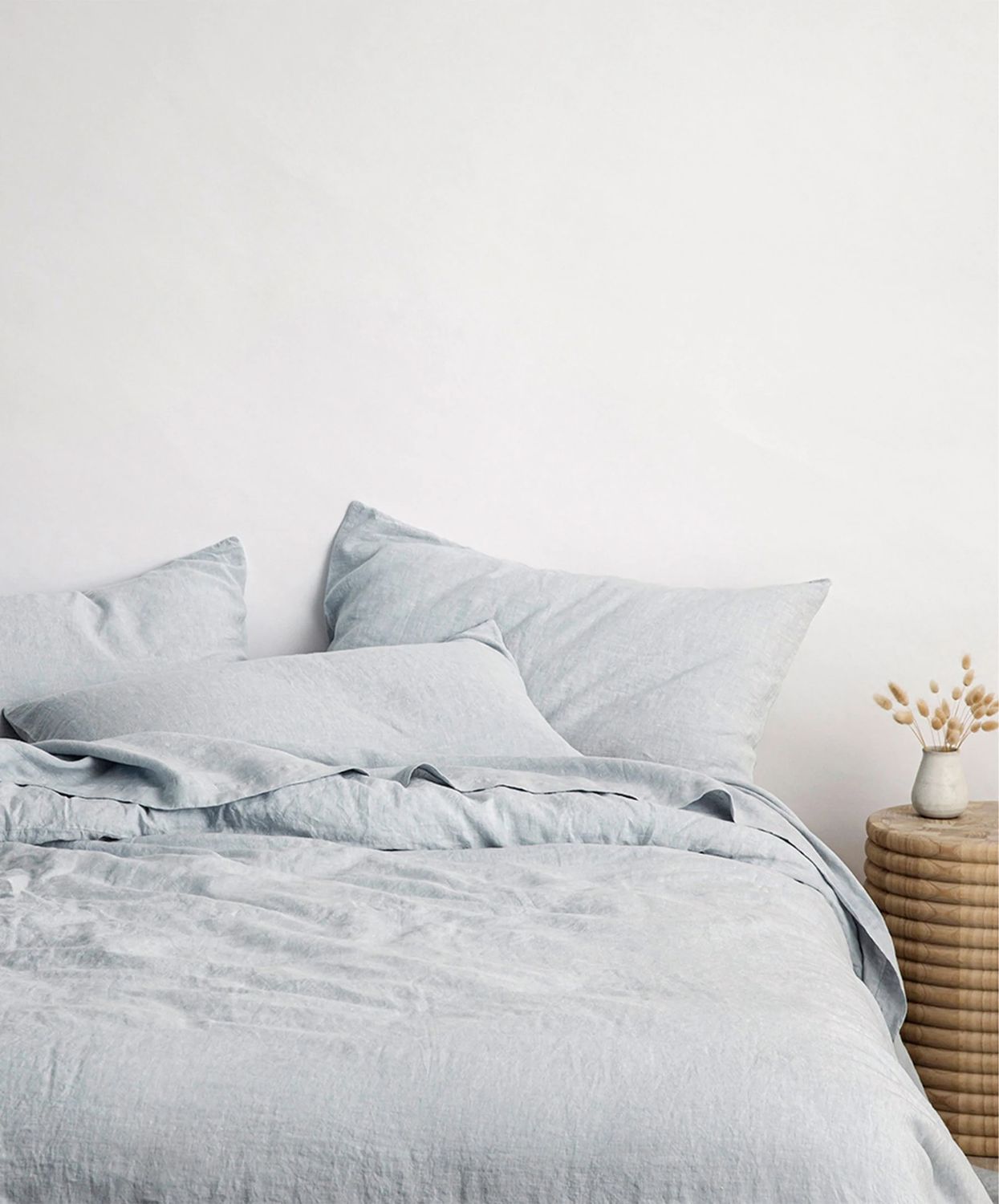 Cultiver Linen Duvet Sky Blue Cover Set, King Size